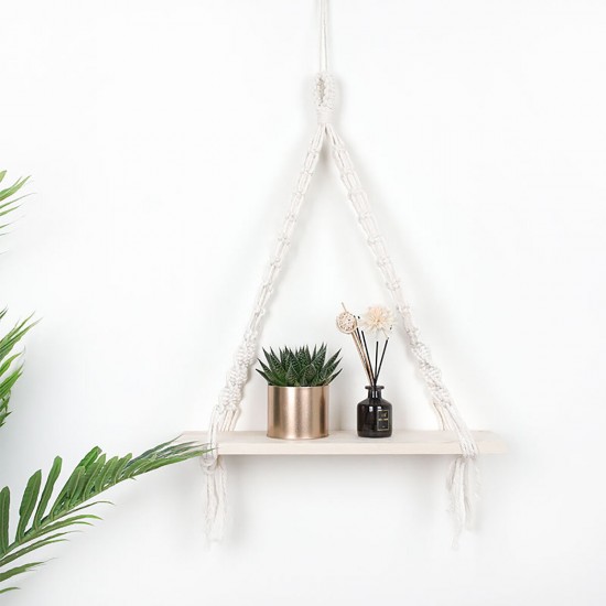 Macrame Plant Hanger Rack Hanging Shelf Bookshelf Hemp Rope Wall Mounted Shelves Macrame Plant Hanger Rack Hanging Shelf Bookshelf Hemp Rope Wall Mounted Shelves
