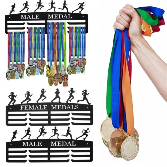 Male/Female Running Medal Hanger Holder Display Sport Medal Rack Decorations Male/Female Running Medal Hanger Holder Display Sport Medal Rack Decorations