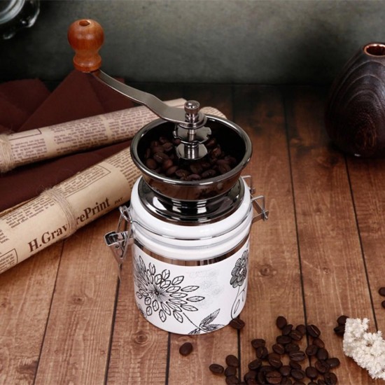Manual Coffee Grinder Portable Hand Crank Stainless Steel Ceramic Coffee Mill