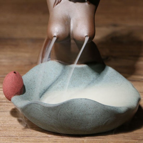 Mermaid Ceramic Incense Burner Backflow Glaze Censer Cone Holder Decor Crafts Mermaid Ceramic Incense Burner Backflow Glaze Censer Cone Holder Decor Crafts
