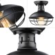 Metal Cage Ceiling Light E26 Rustic Mini Semi Flush Mounted Pendant Lighting for Foyer Kitchen Garage Porch Entryway
