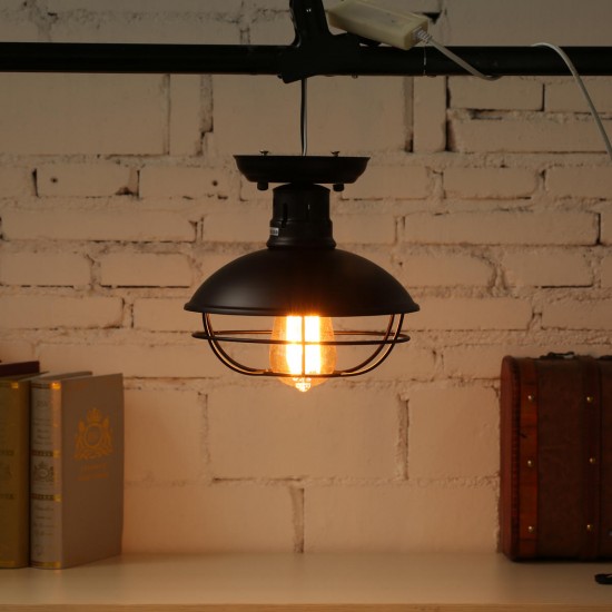 Metal Cage Ceiling Light E26 Rustic Mini Semi Flush Mounted Pendant Lighting for Foyer Kitchen Garage Porch Entryway Metal Cage Ceiling Light E26 Rustic Mini Semi Flush Mounted Pendant Lighting for Foyer Kitchen Garage Porch Entryway