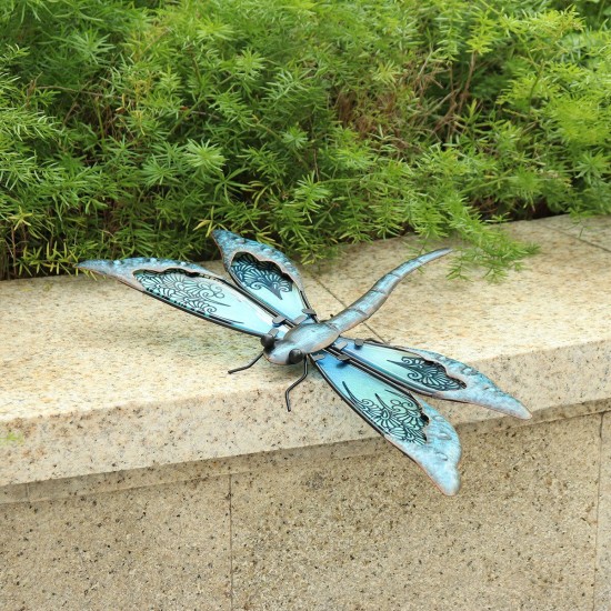 Metal Dragonfly Wall Artwork for Garden Decoration Miniaturas Animal Outdoor