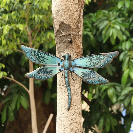 Metal Dragonfly Wall Artwork for Garden Decoration Miniaturas Animal Outdoor