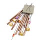 Metal Eight Tube 4 Bell Wooden Wind Chime Wooden Home Garden Handicraft Ornaments