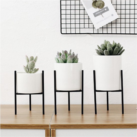 Metal Plant Stand Flower Pot Shelves Rack Holder Aron Frame Ceramic Vase