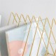 Metal Triangle Iron Art Desktop Bookshelf Letter Magazine Rack Holder Home Office Storage