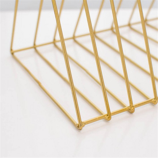 Metal Triangle Iron Art Desktop Bookshelf Letter Magazine Rack Holder Home Office Storage Metal Triangle Iron Art Desktop Bookshelf Letter Magazine Rack Holder Home Office Storage