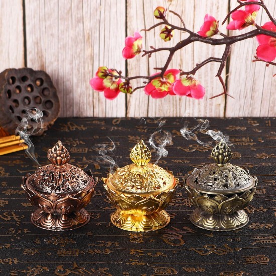 Mini Alloy Bronze Incense Burner Incensory Craft Home Office Decoration