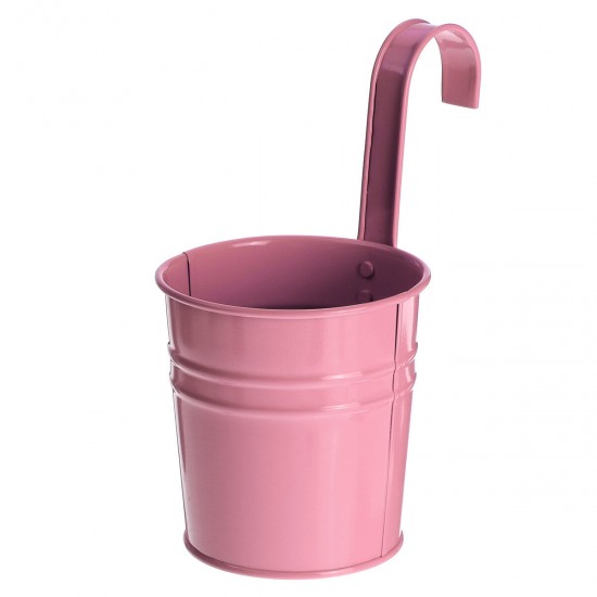 Mini Flower Pot Hanging Balcony Garden Planter Metal Hook Iron Bucket Decoration Mini Flower Pot Hanging Balcony Garden Planter Metal Hook Iron Bucket Decoration