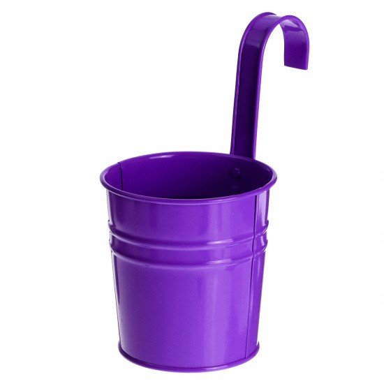 Mini Flower Pot Hanging Balcony Garden Planter Metal Hook Iron Bucket Decoration Mini Flower Pot Hanging Balcony Garden Planter Metal Hook Iron Bucket Decoration