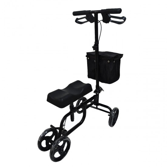 Mobility Knee Walker Scooter Roller Crutch Leg Steerable Foldable Black
