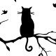 Modern Cat Tree Branches Wall Sticker Sofa Restaurant Wall Decor PVC Removable