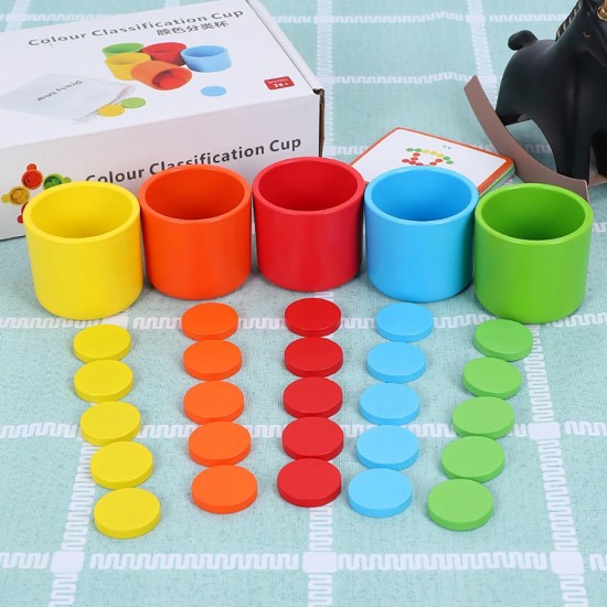 Montessori Wooden Color Classification Matching Toys Sets Kids Early Education