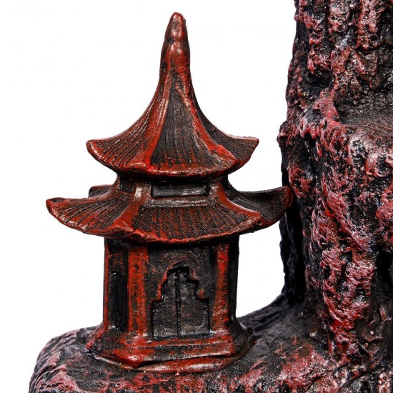 Mountain Waterfall Pavilion Backflow Incense Cone Burner Holder Fragrant Home Censer Decor