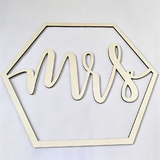 Mr. & Mrs. Wedding Bride Groom Chair Signs Set Hanging Wooden Party Decorations