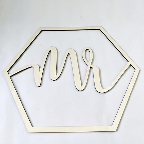 Mr. & Mrs. Wedding Bride Groom Chair Signs Set Hanging Wooden Party Decorations Mr. & Mrs. Wedding Bride Groom Chair Signs Set Hanging Wooden Party Decorations