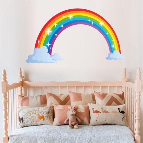 Multicoloured Rainbow Wall Sticker Kids Bedroom Nursery Decals Vinyl Wall Decor