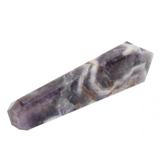 Natural Purple Amethyst Quartz Crystal Wand Pipe Healing with Carb Hole