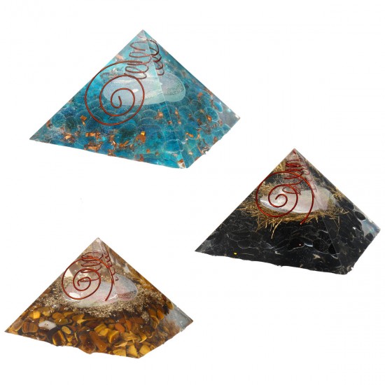 Natural Pyramid Crystals Gemstone Meditation Yoga Healing Energy Stone 70-75mm