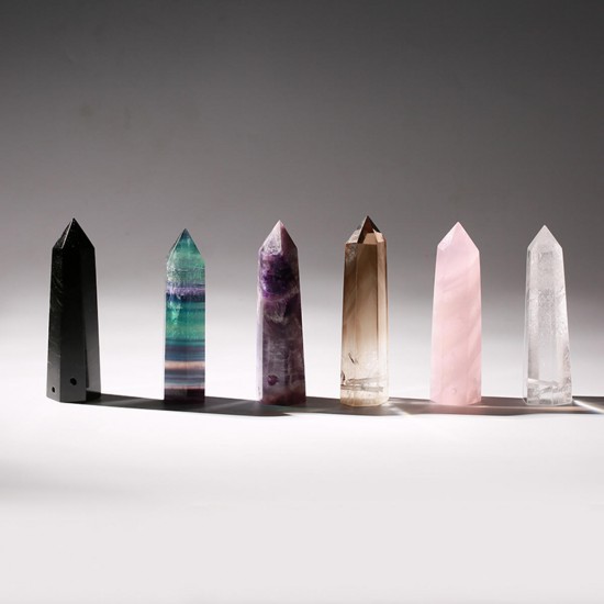 Natural Quartz Crystal One Terminated Point Prism Style Healing Wand Stone Obelisk Reiki Decorations Natural Quartz Crystal One Terminated Point Prism Style Healing Wand Stone Obelisk Reiki Decorations