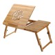 Nature Bamboo Laptop Table Simple Computer Desk With Fan For Bed Sofa Folding Adjustable Laptop Desk