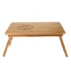 Nature Bamboo Laptop Table Simple Computer Desk With Fan For Bed Sofa Folding Adjustable Laptop Desk