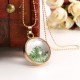Necklace Plant Specimen Circular Glass Picture Frames Bud Silk Dried Flower Necklace Decorations