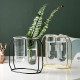 Nordic Glass Planter Test Tube Vase Pot Retro Iron Stand Plants Flowers Holder