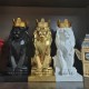 Nordic Handsome Crown Lion Resin Statue Handicraft Home Decor Sculptures Gift