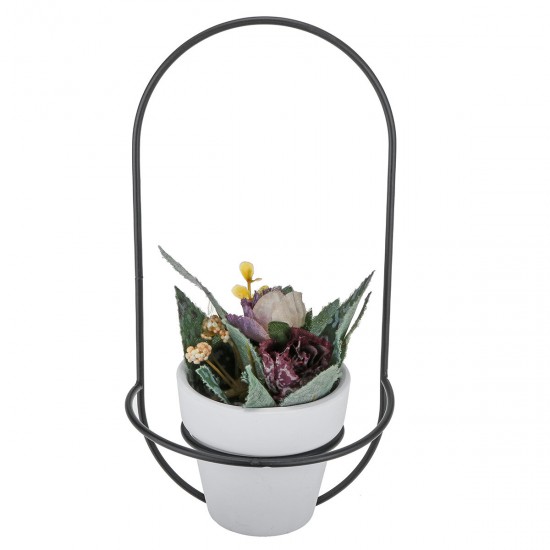Nordic Modern Succulent Flower Planter Pot With Iron Pot Shelf Stand Garden Decoration