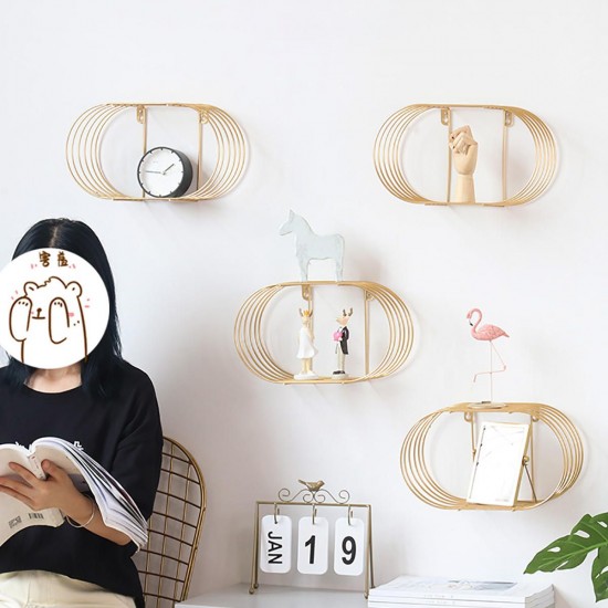 Nordic Simple Iron Art Wall Shelf Home Decorations Bathroom Wall Storage Nordic Simple Iron Art Wall Shelf Home Decorations Bathroom Wall Storage