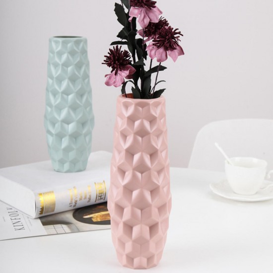 Nordic Style Flower Vase Origami Plastic Mini Bottle Imitation Ceramic Pot Decorations