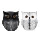 Nordic Style Minimalist Craft White Black Owls Animal Figurines Resin Miniatures Home Room Decorations