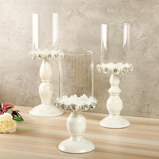 Nordic White Metal Candle Holder Glass Head Iron Candlestick Home Wedding Decor Nordic White Metal Candle Holder Glass Head Iron Candlestick Home Wedding Decor