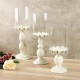 Nordic White Metal Candle Holder Glass Head Iron Candlestick Home Wedding Decor