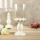 Nordic White Metal Candle Holder Glass Head Iron Candlestick Home Wedding Decor