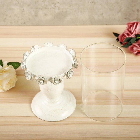 Nordic White Metal Candle Holder Glass Head Iron Candlestick Home Wedding Decor Nordic White Metal Candle Holder Glass Head Iron Candlestick Home Wedding Decor