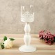 Nordic White Metal Candle Holder Glass Head Iron Candlestick Home Wedding Decor