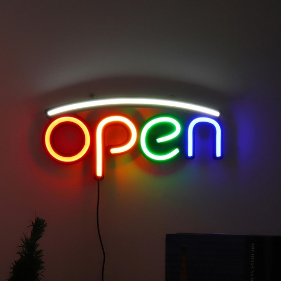 Open LED Neon Sign Light Bar Pub Shop Club Coffee Store Note Wall Decorations