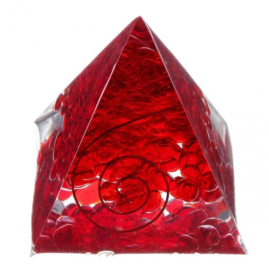 Pyramid Energy Generator Tower Healing Crystal Red Gemstone Home Decorations