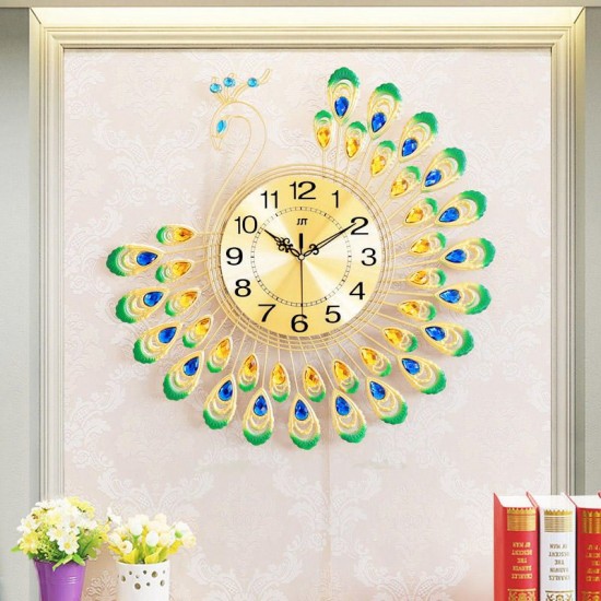 Peacock Wall Clock European-style Living Room Personality Creative Fashion Clock