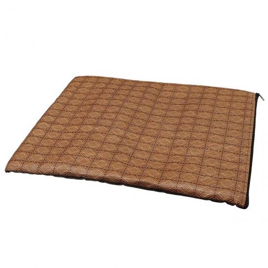 Pet Dog Cat Summer Cooling Mat Bed Fiber Mats Chilly Anti-skid Cushion Self Cooling Mattress Straw Cushion