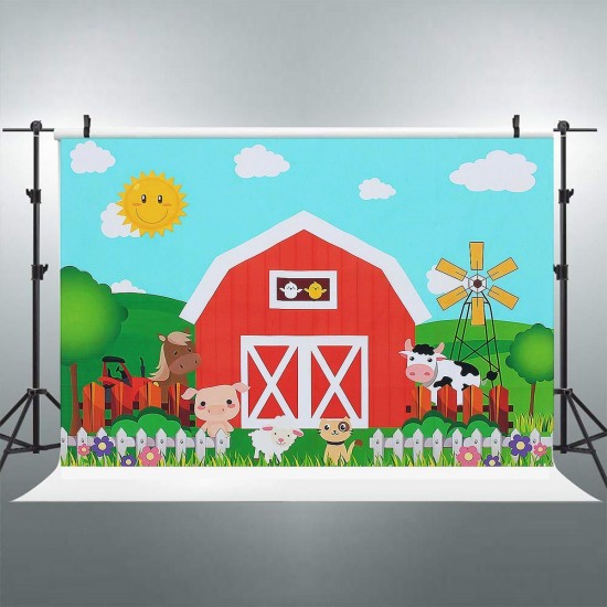 Photography Backgrounds Cartoo Animal Farm Birthday Baby Shower Backdrop Decor