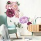 Pink Peony Rose Flowers Wall Sticker Vintage Mural Room Home Art FDecorations
