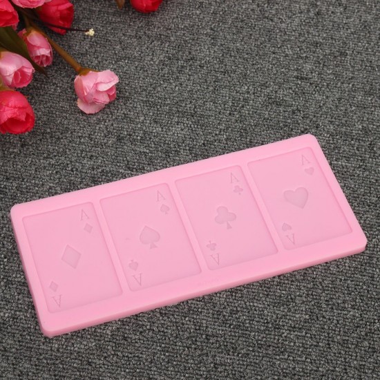 Poker Shape Silicone Chocolate Cake Mold A Poker Card Fondant Candy Baking Mould Decorations