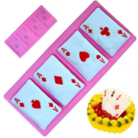 Poker Shape Silicone Chocolate Cake Mold A Poker Card Fondant Candy Baking Mould Decorations