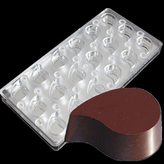 Polycarbonate Crescent Droplets Comma Chocolate Mold Shape Candy Cake DIY Polycarbonate Crescent Droplets Comma Chocolate Mold Shape Candy Cake DIY