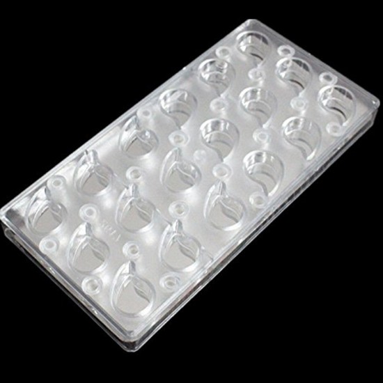Polycarbonate Crescent Droplets Comma Chocolate Mold Shape Candy Cake DIY Polycarbonate Crescent Droplets Comma Chocolate Mold Shape Candy Cake DIY