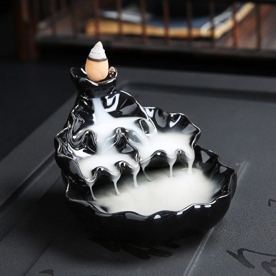 Porcelain Backflow Ceramic Cone Incense Burner Holder Buddhist Cones Home Gift Porcelain Backflow Ceramic Cone Incense Burner Holder Buddhist Cones Home Gift